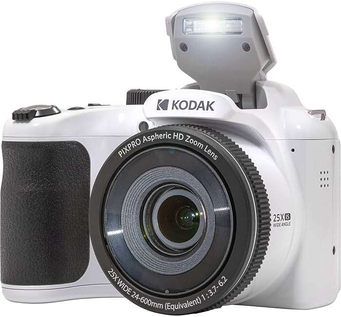 Kodak PIXPRO AZ255 Digital Camera (White) Bundle with 32GB Ultra UHS-I SDHC Memory Card (2) + Case (4 Items) - Image 2