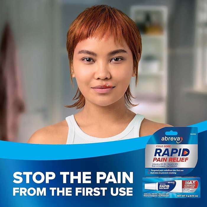 Bundle of Abreva Cold Sore Treatment Rapid Pain Relief Cream - 1 Tube, 3 Grams + Abreva 10 Percent Docosanol Cold Sore Treatment, Treats Your Fever Blister in 2.5 Days - 0.07 oz Pump - Image 2