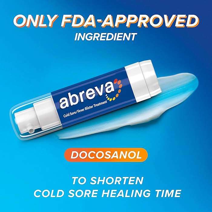 Bundle of Abreva Cold Sore Treatment Rapid Pain Relief Cream - 1 Tube, 3 Grams + Abreva 10 Percent Docosanol Cold Sore Treatment, Treats Your Fever Blister in 2.5 Days - 0.07 oz Pump - Image 6