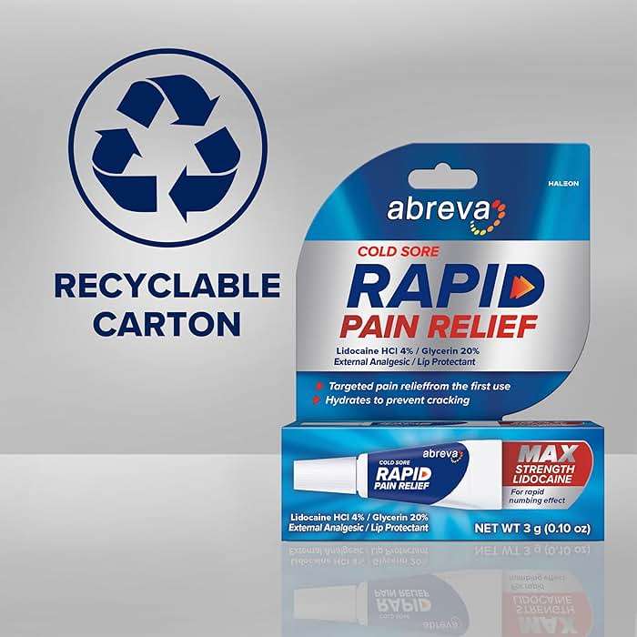 Bundle of Abreva Cold Sore Treatment Rapid Pain Relief Cream - 1 Tube, 3 Grams + Abreva 10 Percent Docosanol Cold Sore Treatment, Treats Your Fever Blister in 2.5 Days - 0.07 oz Pump - Image 8