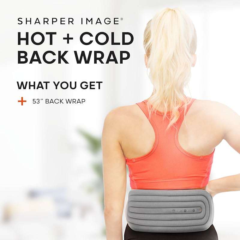 Sharper Image® Hot + Cold Back Wrap, Adjustable Fit, Soothing Heat & Revitalizing Cold Therapy, Portable Ice Pack, Workout Soreness Recovery Compression, Lumbar Heating Pad, Period Cramp Pain Relief - Image 3