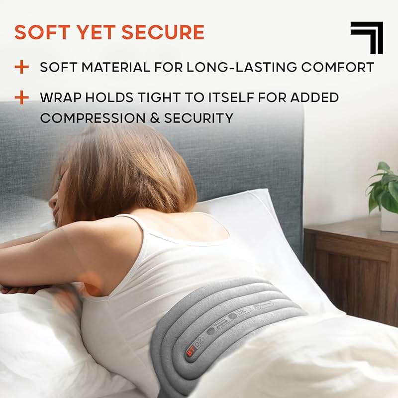 Sharper Image® Hot + Cold Back Wrap, Adjustable Fit, Soothing Heat & Revitalizing Cold Therapy, Portable Ice Pack, Workout Soreness Recovery Compression, Lumbar Heating Pad, Period Cramp Pain Relief - Image 7