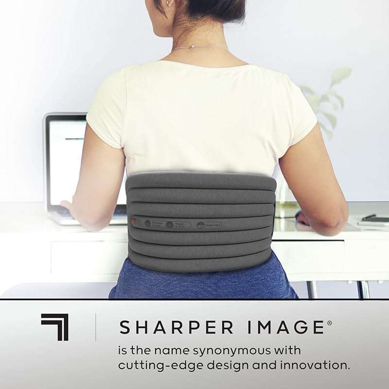 Sharper Image® Hot + Cold Back Wrap, Adjustable Fit, Soothing Heat & Revitalizing Cold Therapy, Portable Ice Pack, Workout Soreness Recovery Compression, Lumbar Heating Pad, Period Cramp Pain Relief - Image 8