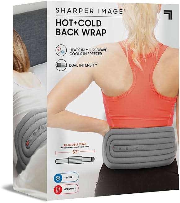 Sharper Image® Hot + Cold Back Wrap, Adjustable Fit, Soothing Heat & Revitalizing Cold Therapy, Portable Ice Pack, Workout Soreness Recovery Compression, Lumbar Heating Pad, Period Cramp Pain Relief - Image 9