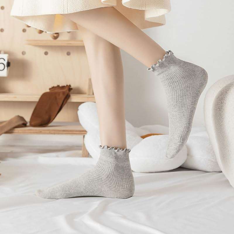 Hstyle 6 Pairs of Ruffle Socks Women, Cute Ruffle Ankle Socks - Image 5