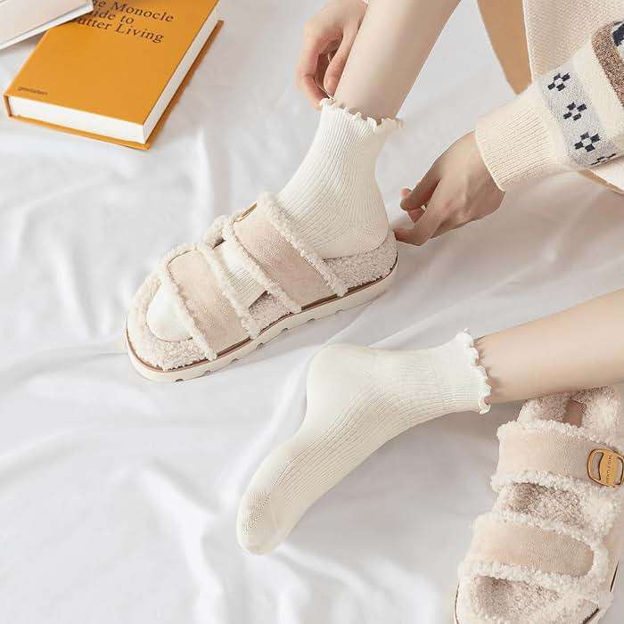 Hstyle 6 Pairs of Ruffle Socks Women, Cute Ruffle Ankle Socks - Image 6