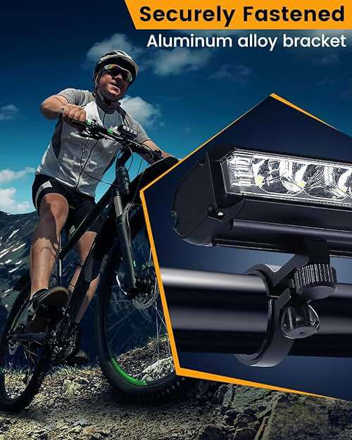 Bright Bike Light for Night Riding, USB Rechargeable Bicycle Light, Bicycle Headlight Set, Daytime Running Light, Waterproof Bike Headlight and Taillight for Adult Kid Mountain MTB Off-Road Cycling - Image 2