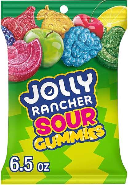 JOLLY RANCHER Sour Gummies Assorted Fruit Flavored Candy Bag, 6.5 oz - Image 1
