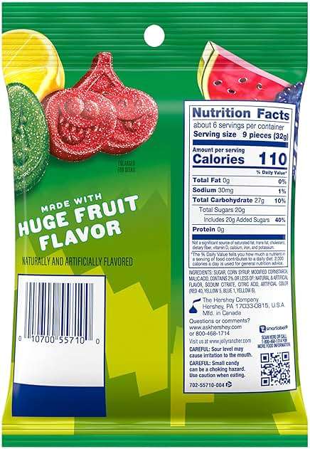 JOLLY RANCHER Sour Gummies Assorted Fruit Flavored Candy Bag, 6.5 oz - Image 2