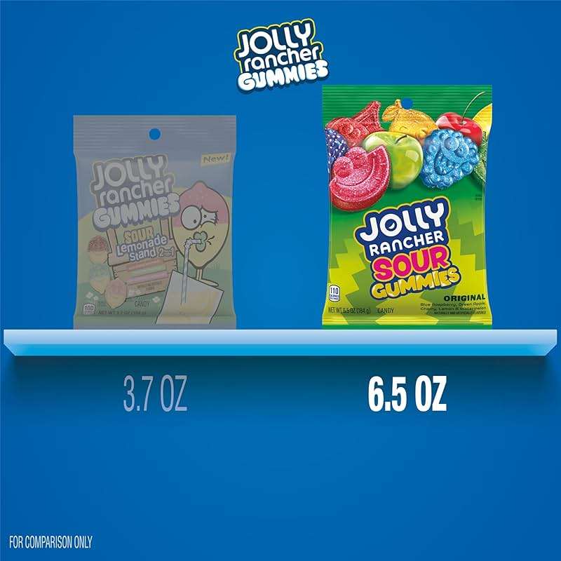 JOLLY RANCHER Sour Gummies Assorted Fruit Flavored Candy Bag, 6.5 oz - Image 7