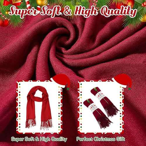 Shinymoon 16 Sets Christmas Scarf Bulk Shawls and Wraps Women Christmas Favors - Image 3