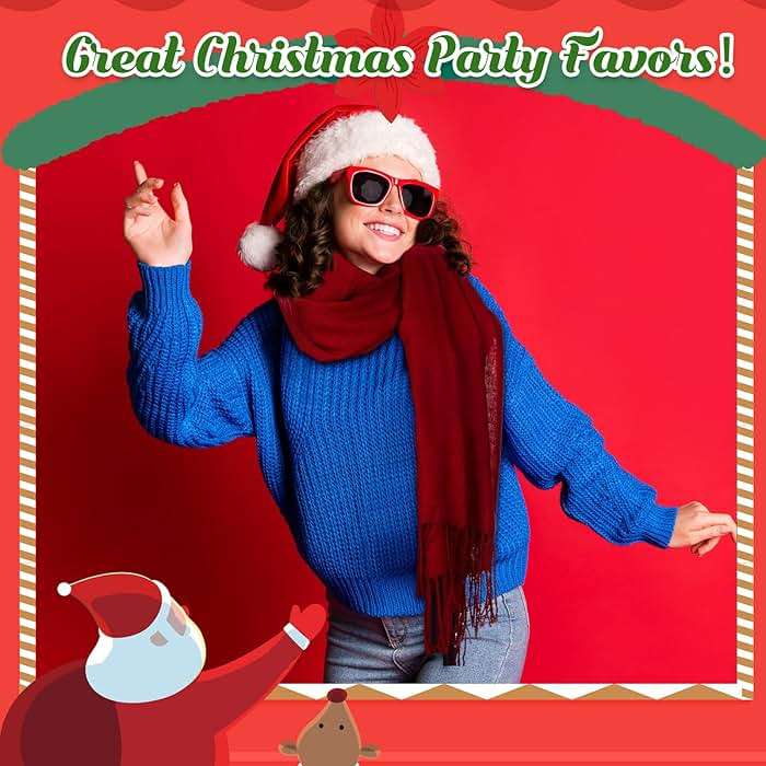Shinymoon 16 Sets Christmas Scarf Bulk Shawls and Wraps Women Christmas Favors - Image 4