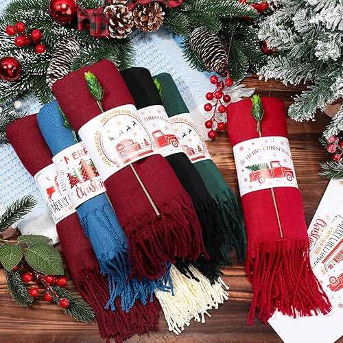 Shinymoon 16 Sets Christmas Scarf Bulk Shawls and Wraps Women Christmas Favors - Image 5
