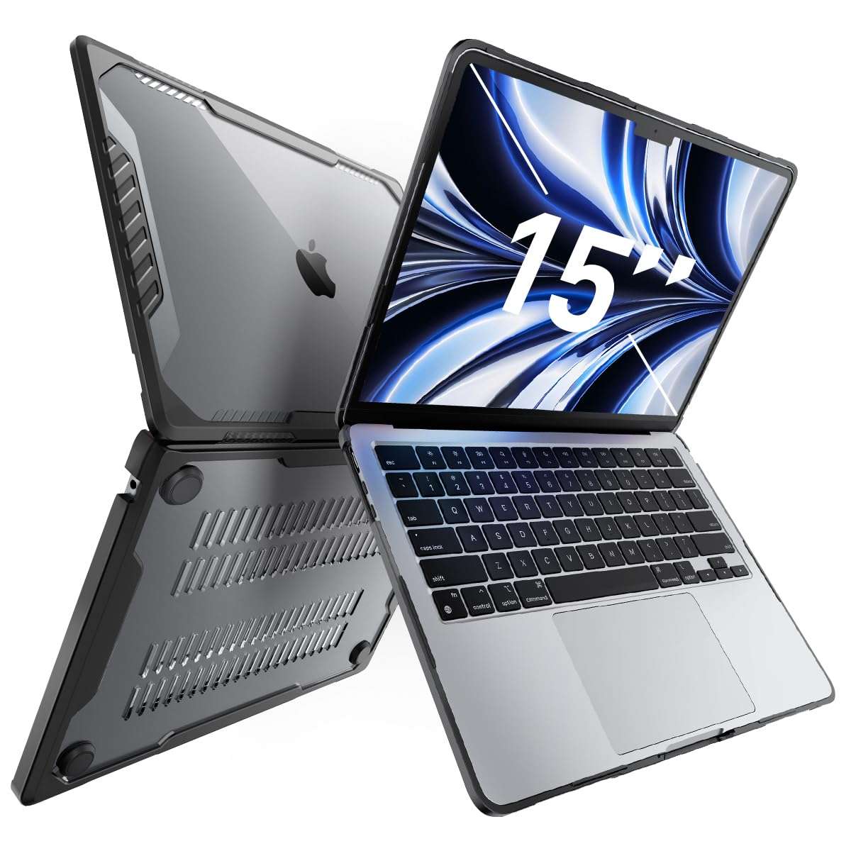 SUPCASE for MacBook Air 15 Inch Case 2026/2025/2024/2023 (Unicorn Beetle), M5/M4/M3/M2 A3448 A3241 A3114 A2941 Heavy Duty Shockproof Hard Shell Protective Cover for MacBook Air 15", Black - Image 1