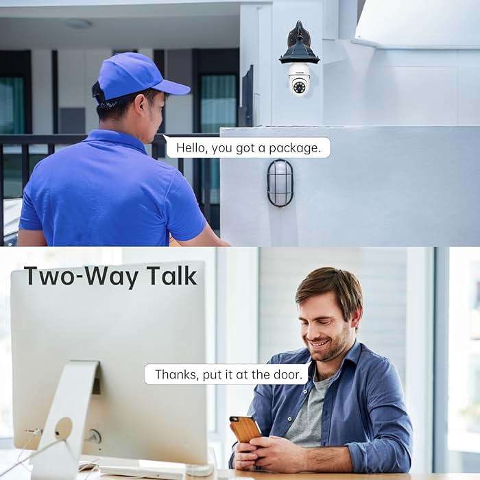 WESECUU Light Bulb Security Camera -5G& 2.4GHz WiFi 2K Security Cameras Wireless Outdoor Motion Detection and Alarm,Two-Way Talk,Color Night Vision,Human Detection, Bulb Camera Compatible with Alexa - Image 6