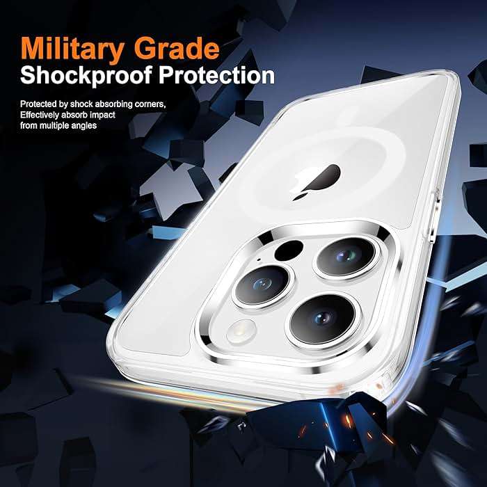 ORETECH Magnetic for iPhone 13 Pro Max Case, [Compatible with MagSafe] [2 Pcs Screen Protectors] [15 FT Drop Protection] Transparent Back Shockproof Bumper Protective Phone Cover - Clear - Image 6