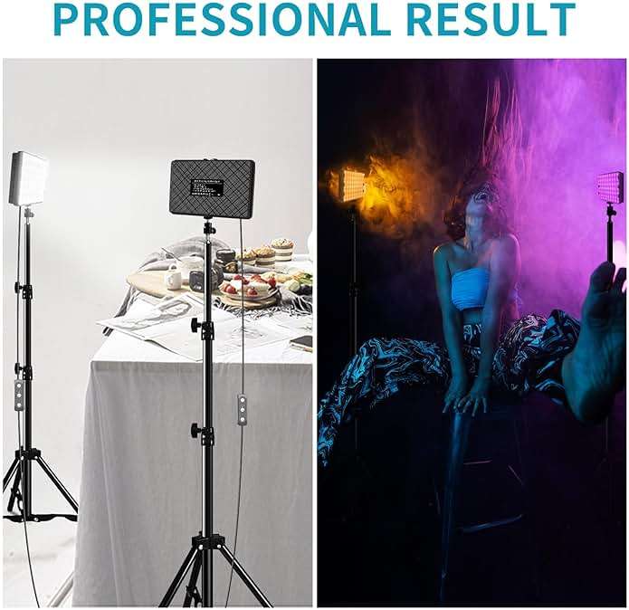 LED Video Light Kit 2Pcs, Hagibis Studio Lights 18 Color Filters for Photography Lighting with Adjustable Tripod Stand Streaming Lights for Photo Camera Recording Computer Zoom Stream TikTok YouTube - Image 7