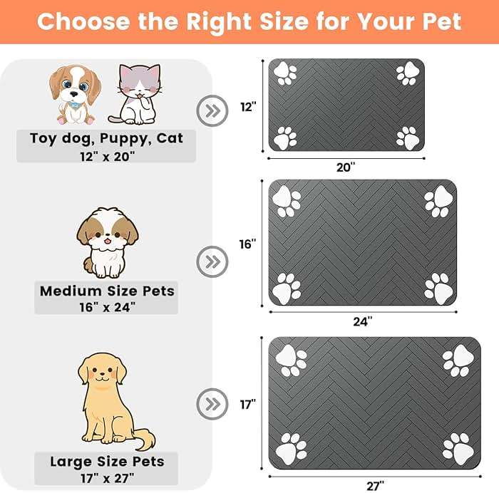 Pet Feeding Mat-Absorbent Pet Placemat for Food and Water Bowl, with Waterproof Rubber Backing, Quick Dry Water Dispenser Mat for Dog and Cat (20"x12", Striped Dark Gray) - Image 6