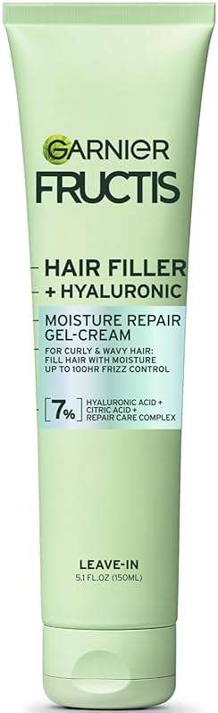 Garnier Fructis Hair Filler Moisture Repair Gel-Cream, Hair Gel for Curls and Waves with Hyaluronic Acid, 5.1 Fl Oz, 1 Count - Image 1