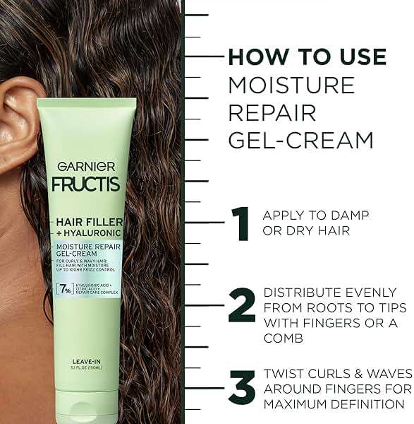 Garnier Fructis Hair Filler Moisture Repair Gel-Cream, Hair Gel for Curls and Waves with Hyaluronic Acid, 5.1 Fl Oz, 1 Count - Image 7
