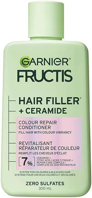 Garnier Fructis Hair Filler Color Repair Conditioner with Ceramide, Smoothing & Sulfate Free Conditioner for Colored, Bleached Hair, 10.1 Fl Oz, 1 Count - Image 1