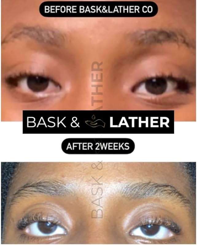 Bask & Lather Lash Serum with Castor Oil & Jojoba Oil For Thicker, Fuller & Longer Looking Eyelashes and Eyebrows, Conditioning and Enhancing Eyelash Growth Serum with Brush Applicator, 3 Month Supply - Image 2