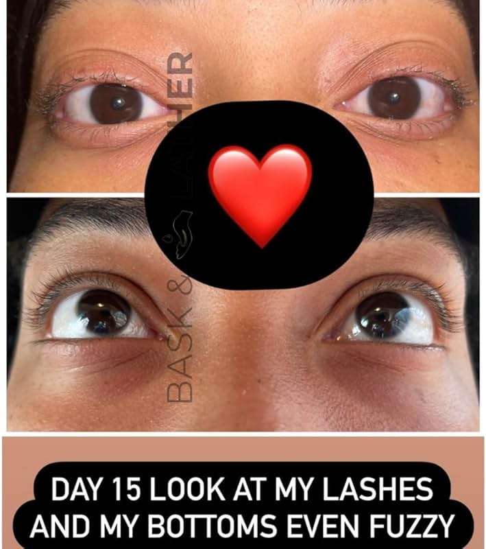 Bask & Lather Lash Serum with Castor Oil & Jojoba Oil For Thicker, Fuller & Longer Looking Eyelashes and Eyebrows, Conditioning and Enhancing Eyelash Growth Serum with Brush Applicator, 3 Month Supply - Image 4