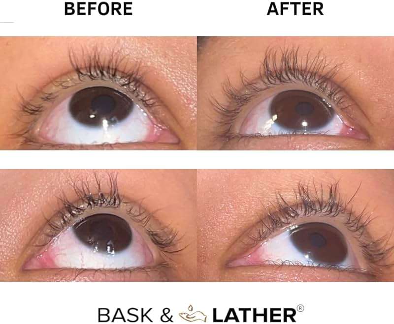 Bask & Lather Lash Serum with Castor Oil & Jojoba Oil For Thicker, Fuller & Longer Looking Eyelashes and Eyebrows, Conditioning and Enhancing Eyelash Growth Serum with Brush Applicator, 3 Month Supply - Image 6