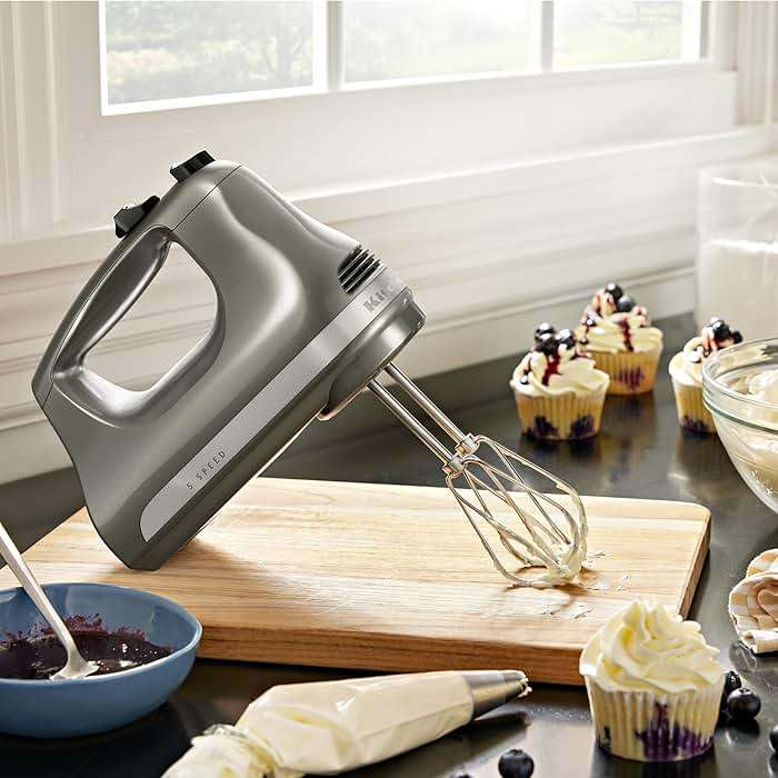 KitchenAid 5-Speed Ultra Power Hand Mixer, Plastic - KHM512, Contour Silver - Image 2