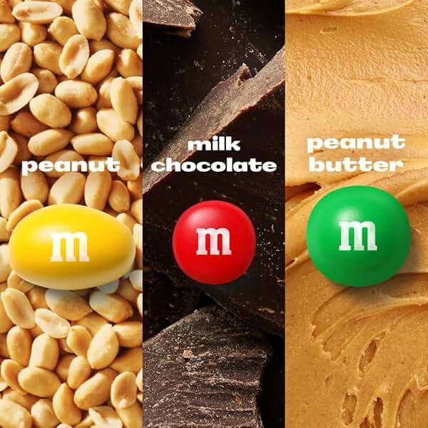 M&M'S Milk Chocolate, Peanut & Peanut Butter Fun Size Variety Pack, Party Size, 19.41 Oz Bulk Candy Bag - Image 4