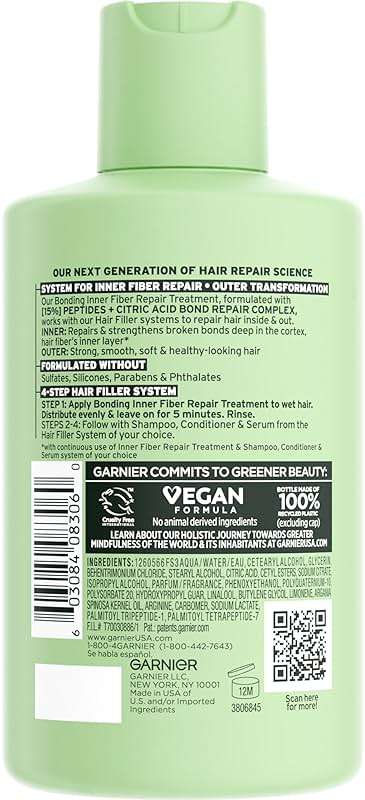 Garnier Fructis Hair Filler Bonding Inner Fiber Rinse Out Pre Shampoo Treatment With Bond Repair Complex, 10.1 Fl Oz, 1 Count - Image 3