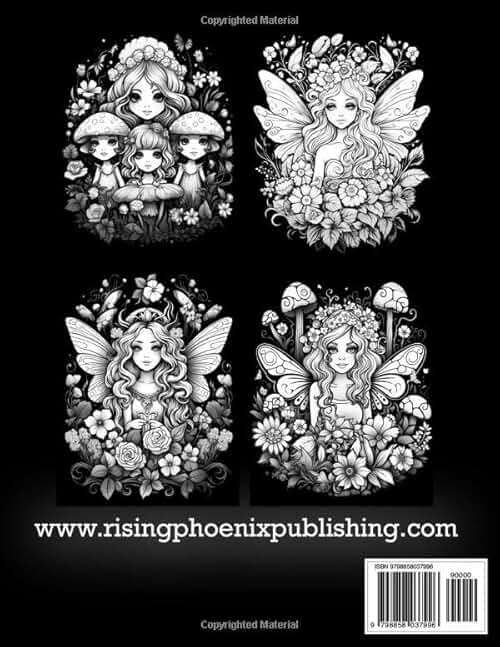 Forest Fairies Coloring Book for Adults Womens Black Background: Immerse Yourself in the Mesmerizing Realm of Forest Fairies on a Black Background - A ... Book for Ultimate Relaxation and Creativity - Image 2