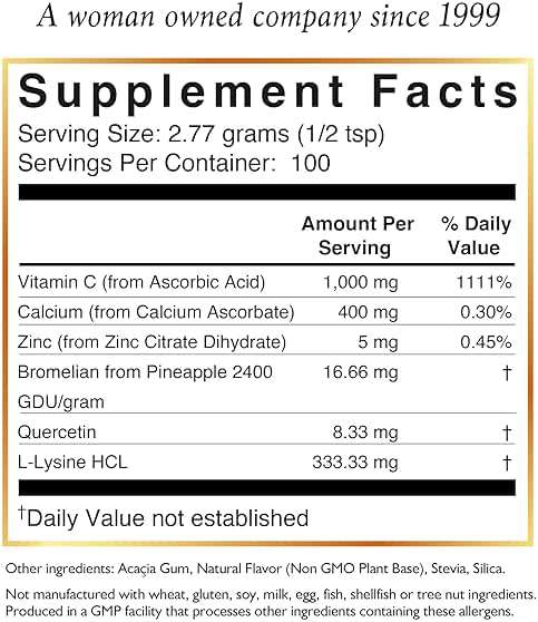 Cocó March N.M.D Vitamin C Powder 1000 mg – Immune Support Supplement with Zinc, Bromelain, Quercetin & L-Lysine, Supports Collagen Production, Vegan, Gluten & Dairy Free, Keto Friendly, 10 oz - Image 8