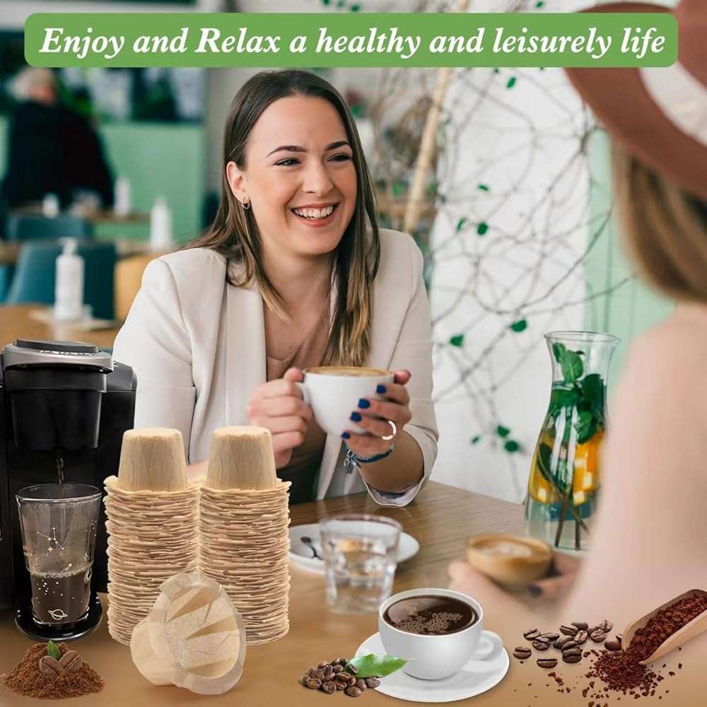Aussen Disposable Coffee Paper Filters Replacement Kerig Filter Fit All Keurig Single Serve Filter Brands Compatible with Reusable Single Serve Pods Keurig Coffee Maker (Natural, 200pcs) - Image 2