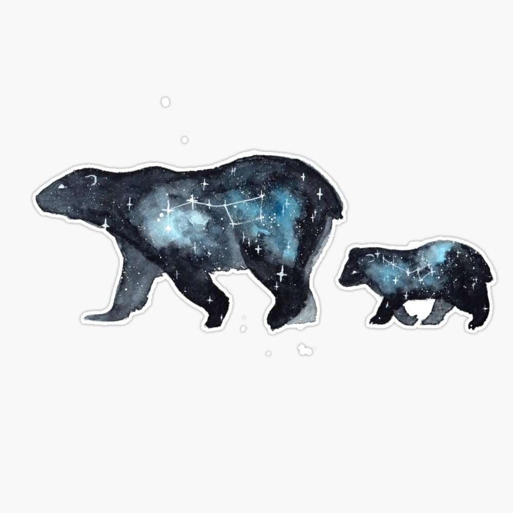 Ursa Major And Ursa Minor Sticker Bumper Sticker Vinyl Decal 5" - Image 1