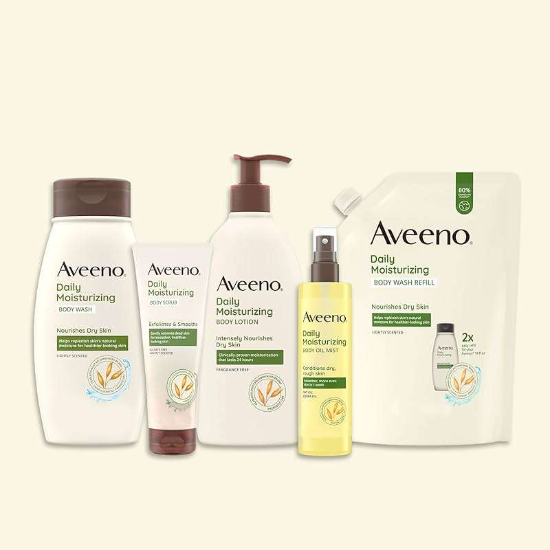 Aveeno Daily Moisturizing Body Oil Mist with Oat & Jojoba Oil for Dry Sensitive Skin, Nourishing Body Spray for Smoother Skin, Paraben-, Silicone- & Alcohol-Free, Twin Pack, 6.7 fl. oz, 2 Pack - Image 4