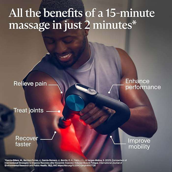 Therabody Theragun PRO Plus - 6-in-1 Deep Tissue Percussion Massage Gun, Handheld Personal Massager for Full Body Pain Relief & Muscle Tension with Biometric Breathwork, Vibration & Heated Attachments - Image 2