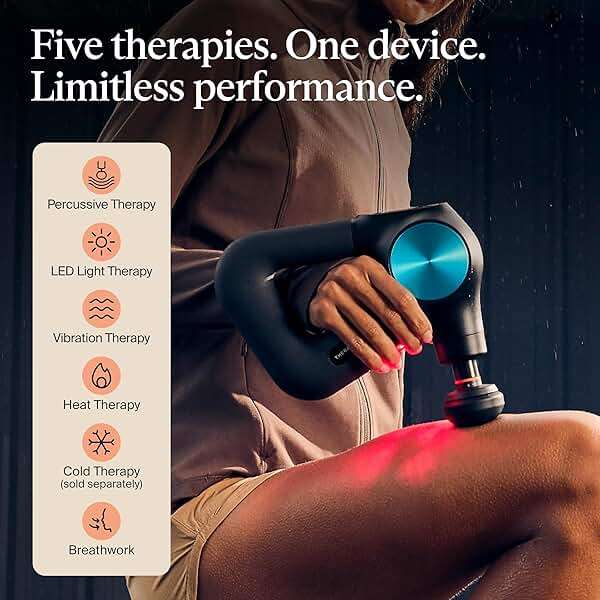 Therabody Theragun PRO Plus - 6-in-1 Deep Tissue Percussion Massage Gun, Handheld Personal Massager for Full Body Pain Relief & Muscle Tension with Biometric Breathwork, Vibration & Heated Attachments - Image 3