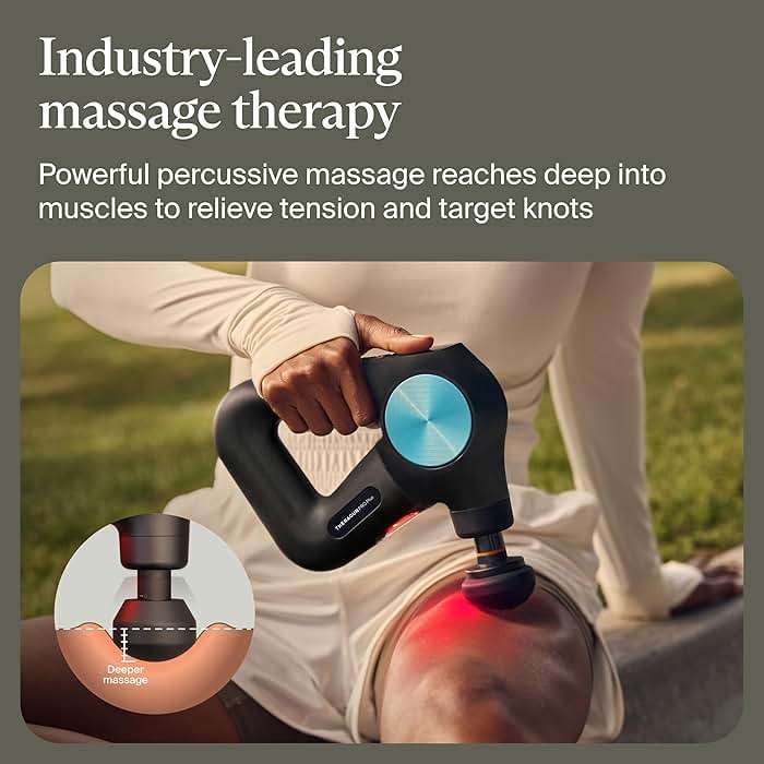 Therabody Theragun PRO Plus - 6-in-1 Deep Tissue Percussion Massage Gun, Handheld Personal Massager for Full Body Pain Relief & Muscle Tension with Biometric Breathwork, Vibration & Heated Attachments - Image 4