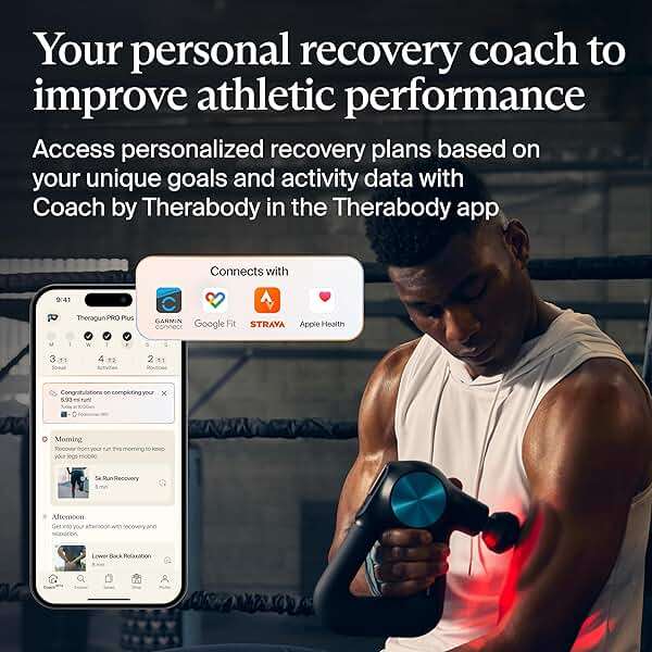 Therabody Theragun PRO Plus - 6-in-1 Deep Tissue Percussion Massage Gun, Handheld Personal Massager for Full Body Pain Relief & Muscle Tension with Biometric Breathwork, Vibration & Heated Attachments - Image 6
