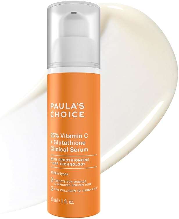 Paula’s Choice 25% Vitamin C Serum with Glutathione & Antioxidants, Face Serum Improves Discoloration, Uneven Tone & Firms, All Skin Types, Fragrance-Free, 1oz - Image 1