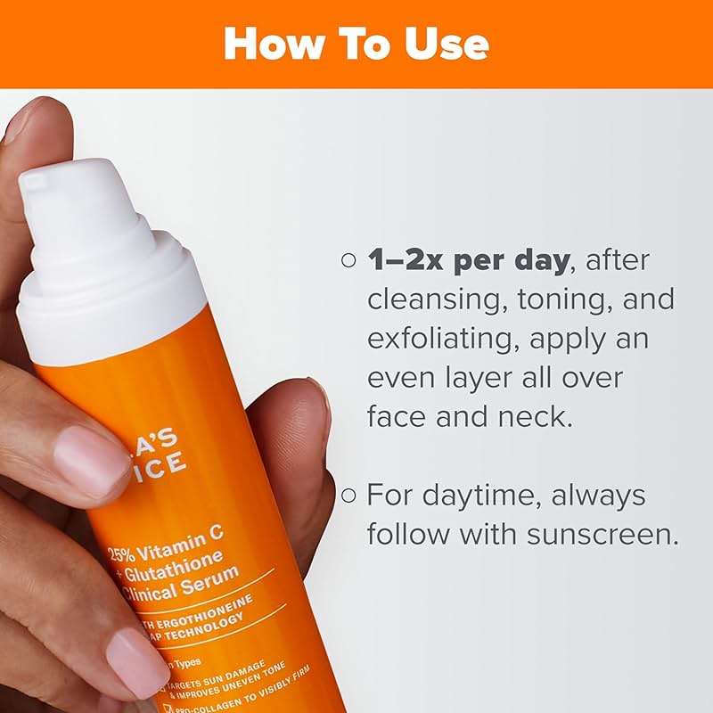 Paula’s Choice 25% Vitamin C Serum with Glutathione & Antioxidants, Face Serum Improves Discoloration, Uneven Tone & Firms, All Skin Types, Fragrance-Free, 1oz - Image 2