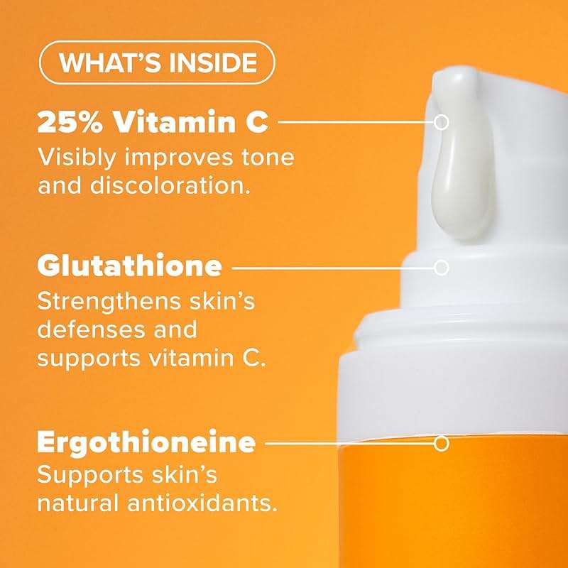 Paula’s Choice 25% Vitamin C Serum with Glutathione & Antioxidants, Face Serum Improves Discoloration, Uneven Tone & Firms, All Skin Types, Fragrance-Free, 1oz - Image 6