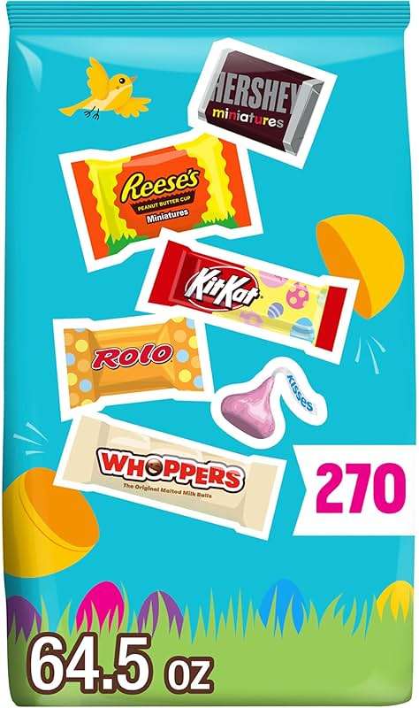Hershey Assorted Flavored, Easter Candy Bulk Bag, 64.5 oz (270 Pieces) - Image 1