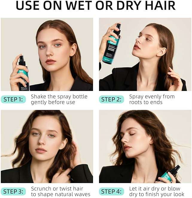 Berlaney Sea Salt Spray for Men and Women - Texture and Volume Spray for Hair Thickening, with Natural Plant-based Ingredients, Alcohol Free, Coconut Scent, Hydrating with Matte Finish, 5 fl oz - Image 7