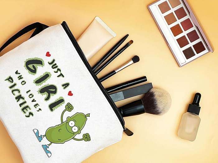 SEAMOON Pickle Gifts, Funny Birthday Gifts for Girl, Teen, Daughter, Friends, Sister, Small Cosmetic Makeup Bag Unique Quirky Gag Christmas - Image 2