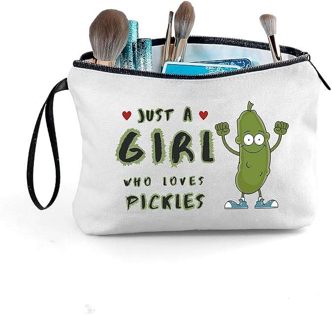 SEAMOON Pickle Gifts, Funny Birthday Gifts for Girl, Teen, Daughter, Friends, Sister, Small Cosmetic Makeup Bag Unique Quirky Gag Christmas - Image 6