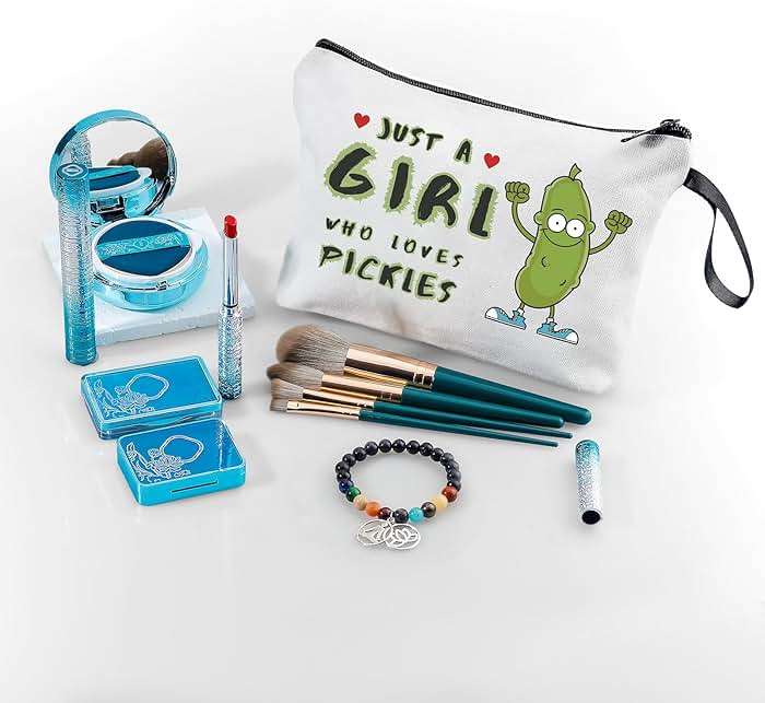 SEAMOON Pickle Gifts, Funny Birthday Gifts for Girl, Teen, Daughter, Friends, Sister, Small Cosmetic Makeup Bag Unique Quirky Gag Christmas - Image 7