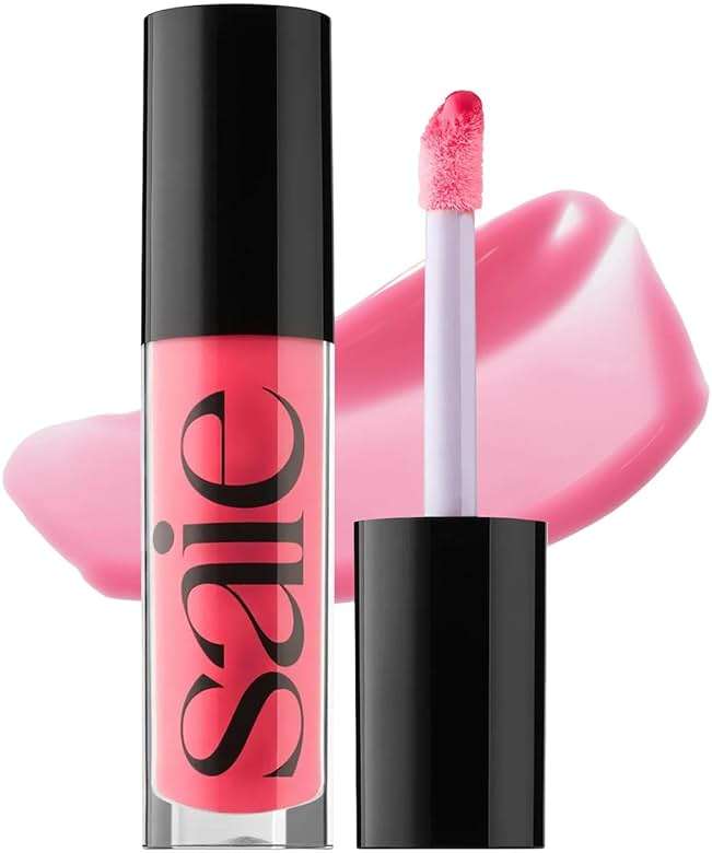 Saie Glossybounce - Hydrating Lip Gloss and Tinted Lip Oil Hybrid with Hyaluronic Acid & Jojoba Oil for Non-Sticky, Ultra-Shiny, Plump & Soft Lips - Everyday Makeup Essential - Play (.17 oz) - Image 1