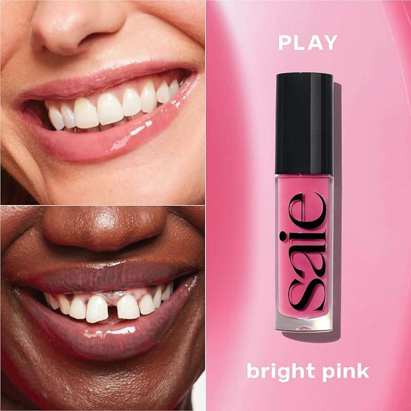 Saie Glossybounce - Hydrating Lip Gloss and Tinted Lip Oil Hybrid with Hyaluronic Acid & Jojoba Oil for Non-Sticky, Ultra-Shiny, Plump & Soft Lips - Everyday Makeup Essential - Play (.17 oz) - Image 3